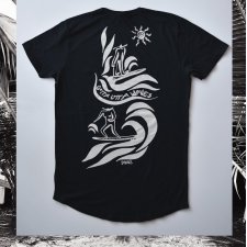 Czarny Długi T-shirt z Bawełny Organicznej S