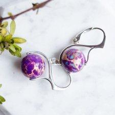 KOLCZYKI SREBRNE "Majestic Violet "