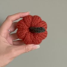 Dynia ozdobna handmade, rozmiar S, kolor ciemnopomarańczowy - 1 szt