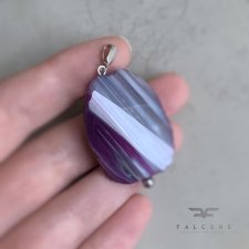 Zawieszka Agat Z Purpurowym Akcentem