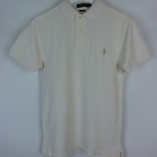 Ralph Lauren slim fit koszulka polo bawełna ecru / S