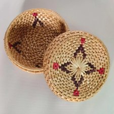 Plecione puzderko koszyczek pojemnik vintage