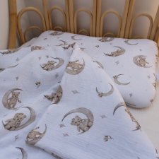 Komplet pościeli do łóżeczka bawełna muślin kołdra poduszka pościel bawełniana z wypełnieniem