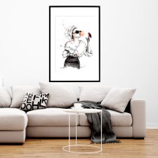 parrot, 70x50cm, PLAKAT z autorskiej akwareli