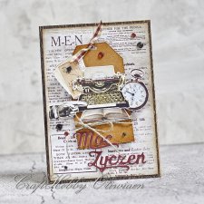 Moc życzeń - męska kartka vintage