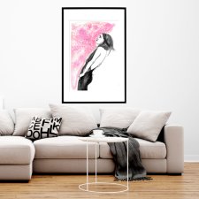 pink, 70x50cm, PLAKAT z autorskiej akwareli
