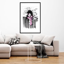 kokarda, 70x50cm, PLAKAT z autorskiej akwareli