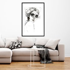 gold lips, 70x50cm, PLAKAT z autorskiej akwareli