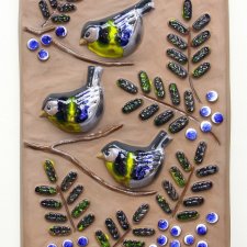 Ceramiczny obrazek Gabriel Sweden sikorki 30x20cm