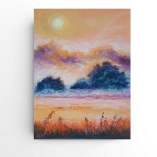 Pejzaż - praca wykonana pastelami