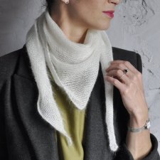 Mały szalik z wełny typu bandana, mała trójkątna chusta moher z jedwabiem, jesienna apaszka