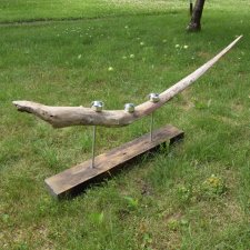 Świecznik drewniany, rzeżba stare drewno, loft, wabi-sabi /16/ rękodzieło, handmade