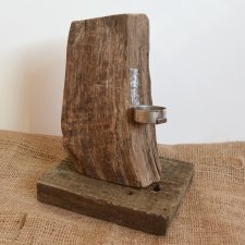 Świecznik drewniany, stare drewno, loft, wabi-sabi /14/ rękodzieło, handmade