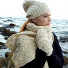 Zestaw CZAPKA + SZALIK + RĘKAWICZKI - 100% wełna Merino