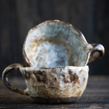 Ręcznie robione filiżanki ceramiczne – komplet 2 sztuki