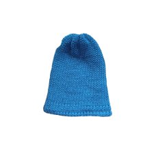 Czapka niebieska  z wełny  MERINO