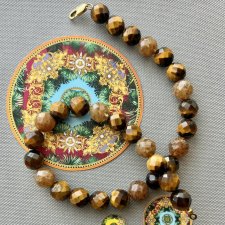 Italy Quartz and Tiger's eye Stones Necklace ❤ Stworzony przez naturę ❤ Piękne duże kamienie.