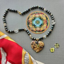 Murano Millefiori Pearls Necklace ❤ Art Glass ❤ Bardzo ciekawy naszyjnik