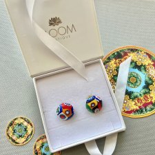 Murano Millefiori Clip Earrings  ❤ Art Glass ❤ Bardzo ciekawe