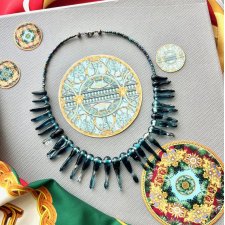 Italian Gallery Jewelry ❤ Ice Glass ❤ Wspaniały Włoski Naszyjnik ❤
