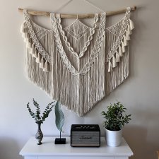 Makrama 90cm piękna ozdoba ścienna makramowe wzory
