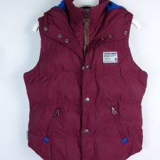 Superdry ocieplany bezrękawnik na polarze burgund / M