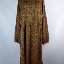 Shein Curve sukienka maxi długi rękaw panterka / 4XL