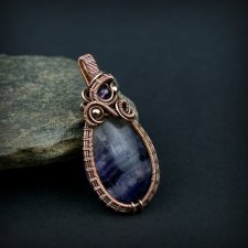 Fluoryt wisiorek wire wrapping