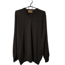 Ciemnoszary sweter unisex 100% wełna basic klasyczny casual całoroczny M/L
