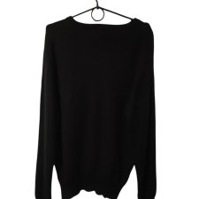 Czarny kaszmirowy sweter Tailor & Son 100% cashmere L – klasyczny V-neck, elegancki basic na jesień i zimę