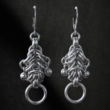 kolczyki chainmaille ze stali chirurgicznej heavy metal black death
