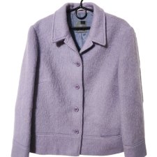 Liliowy wełniany premium płaszcz Gil Bret L/XL – elegancki krótki fason, klasyczny kołnierz, elegancja i styl