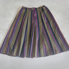 Vintage Basler spódnica w paski midi wełna bawełna wiskoza M