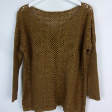 Sweterkowa ażurowa bluzka oversize z wool / M-L