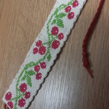 Bransoletka haftowana krzyżykowo etniczny roślinny wzór