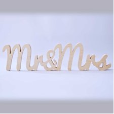 Drewniany napis "Mr & Mrs" na stół weselny, dekoracje ślubne w stylu boho rustykalnym, do sesji foto, pamiątka ślubna