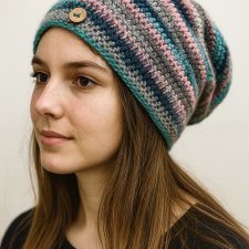 Kolorowa czapka jesienno-zimowa uniwersalna unisex
