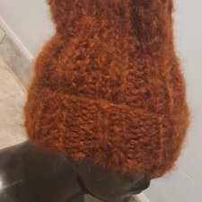 Beanie brąz   moher