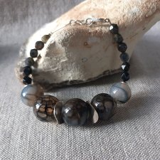 Bransoletka Agat i Ocean stone