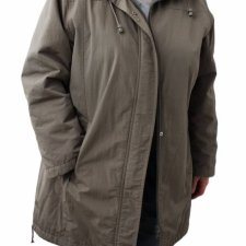 Kurtka przejściowa khaki ocieplana parka vintage Nuage plus size
