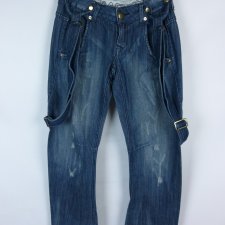 Crafted spodnie vintage na szelkach / XS