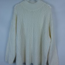 Marks & Spencer śmietanowy sweter akryl z wełną / XL