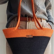 Torebka koszyk ze sznurka rękodzieło na prezent TS02-b020