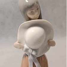 LLADRO #5007 Bashful Dziewczyna z kapeluszem Hiszpańska porcelana
