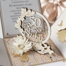 50 rocznica ślubu, złote gody, exploding box, kartka 3d