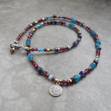 błękity i burgundy srebro 925