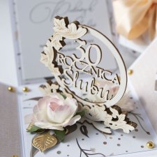 30 rocznica ślubu, perłowe gody, exploding box, kartka 3d