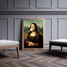 Plakat Mona Lisa ze złotym balonem 61x91 cm