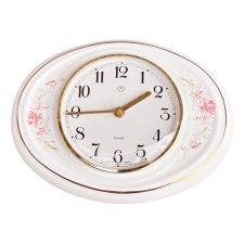 Zegar ścienny porcelanowy Wallendorfer Porzellan, Niemcy lata 80.  kwarcowy