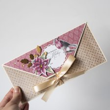 Kartka świąteczna ręcznie robiona folder na pieniądze